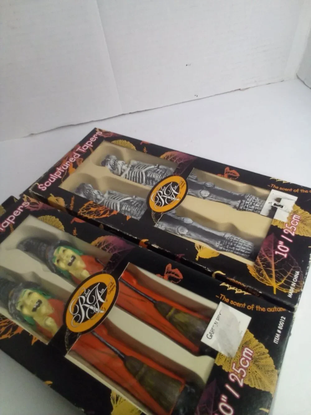 Halloween Sculptured Tapers Candles Skeleton Witch 10